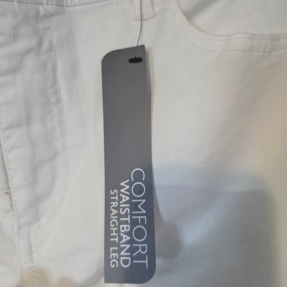 JM Collection Straight Leg Pants Womens 18 White Comfort Waistband Regular